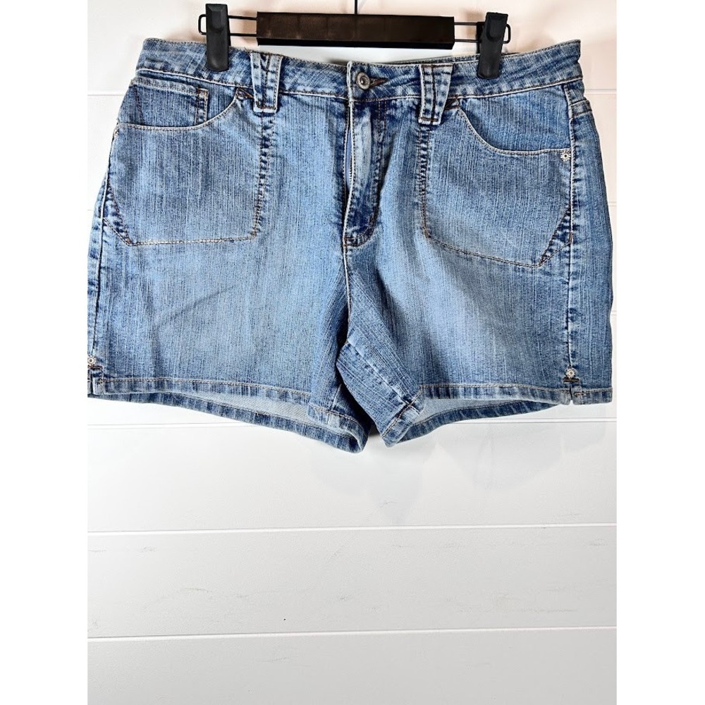 Faded Glory Stretch Denim Shorts Women's Size‎ 12 Blue Jean Casual Y2K